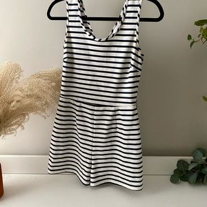 Blue and white romper